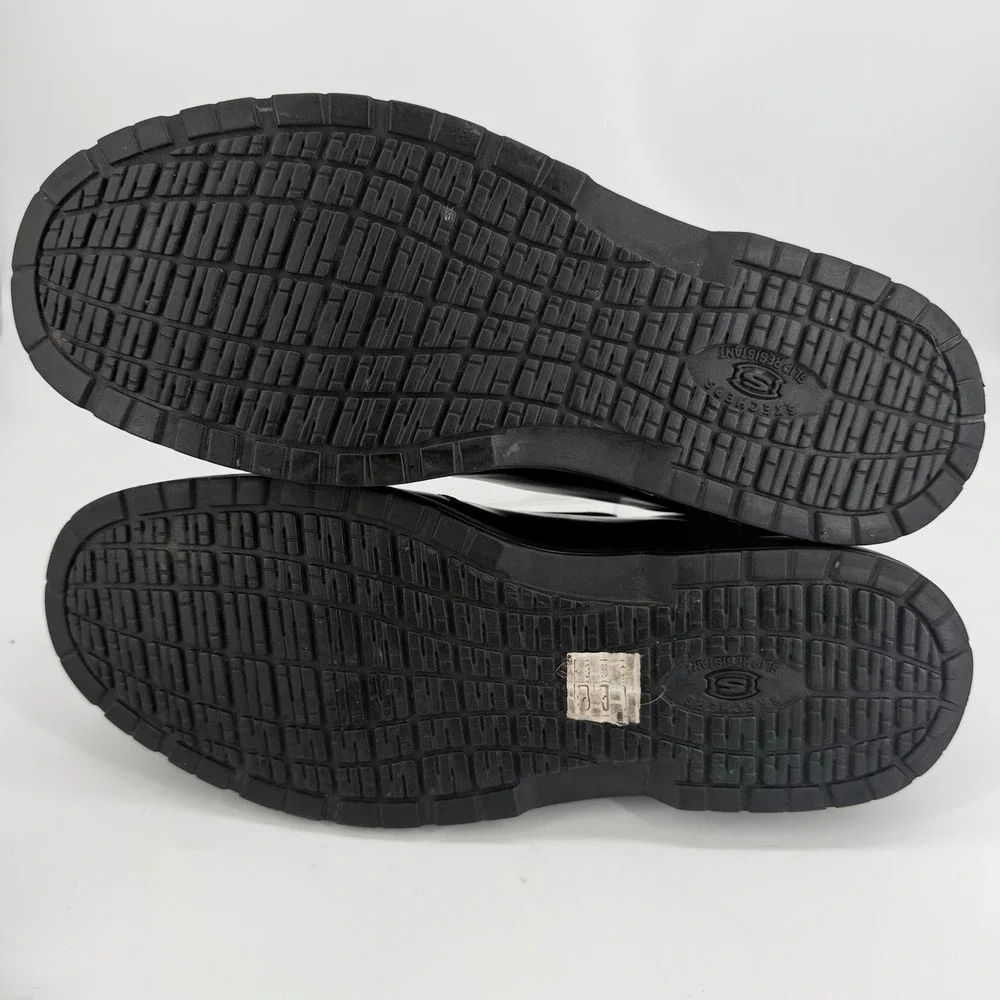 Skechers Work Nampa Wyola Black Leather Slip On Shoes 76083 Mens 13 EH SR